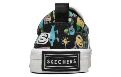 (WMNS) Jeremyville x skecththers V Lites Slip-on Shoes Black/Multi-color 66666300-BKMT