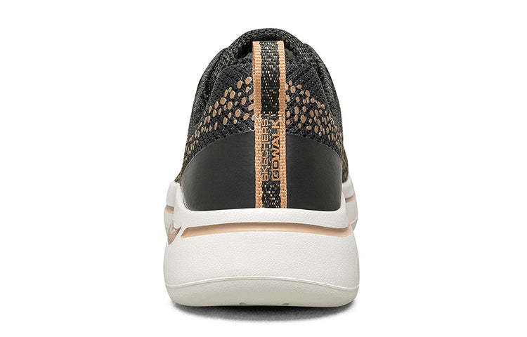 (WMNS) skecththers Go Walk Arch Fit Slip-on Shoes Black/Gold 124486-BKGD