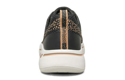 (WMNS) skecththers Go Walk Arch Fit Slip-on Shoes Black/Gold 124486-BKGD