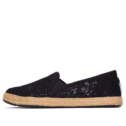 (WMNS) skecththers Slip-on Lace Shoes 'Black' 733774-BLK