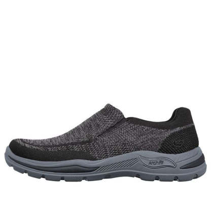 skecththers Arch Fit Motley Casual Slip-on Black Gray 204495-BLK