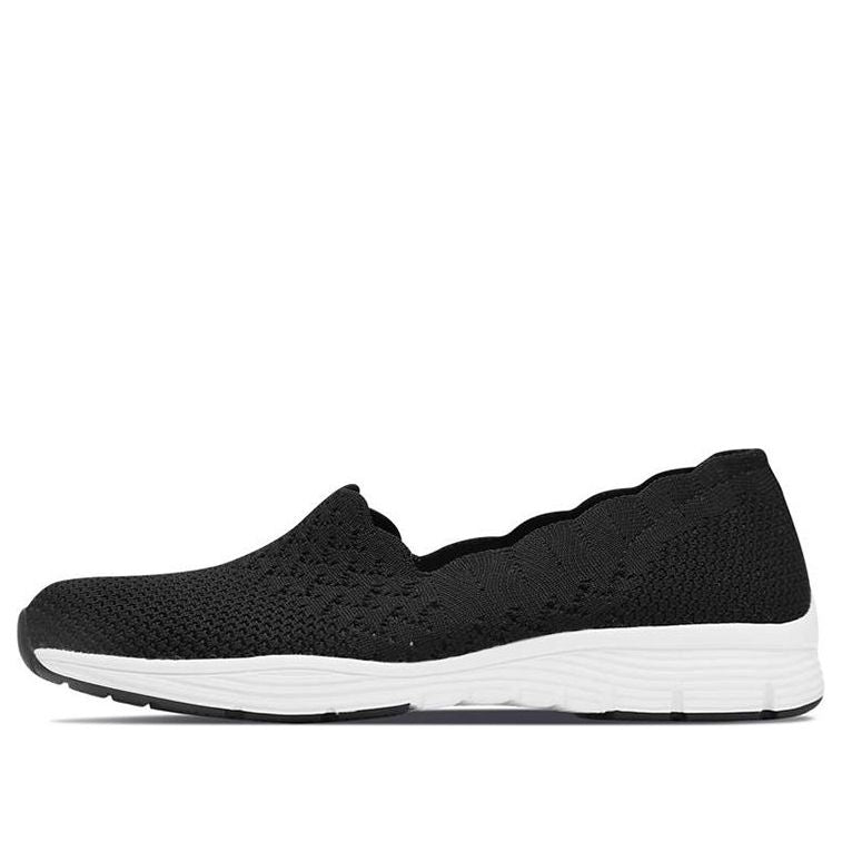 (WMNS) skecththers Modern Comfort Slip-on Shoes 'Black White' 49481-BLK