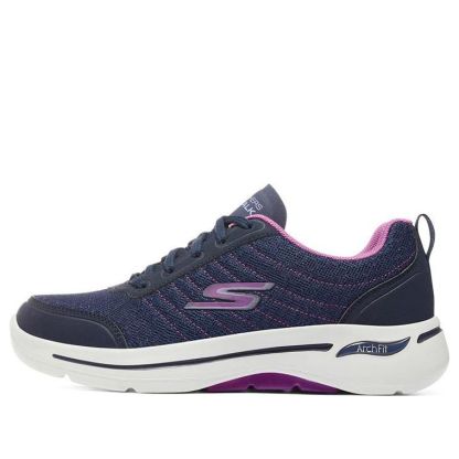 (WMNS) skecththers Go Walk Arch Fit-True Vision Sports Shoes Blue/Purple 124484-NVPR