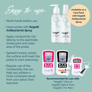 Kegel8 Pelvic Toner Conductivity Gel & Care Pack
