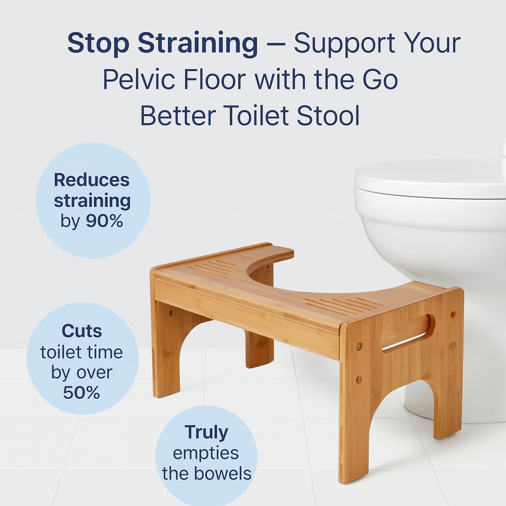 Go Better Bamboo Toilet Stool 7 to 9 Inches