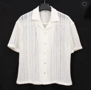 Shinesia Apparel Design Services Summer Hawaii Resort Short Sleeves Shirt Vacation Cotton Lace Vintage Shirt Mens Dress Shirts
