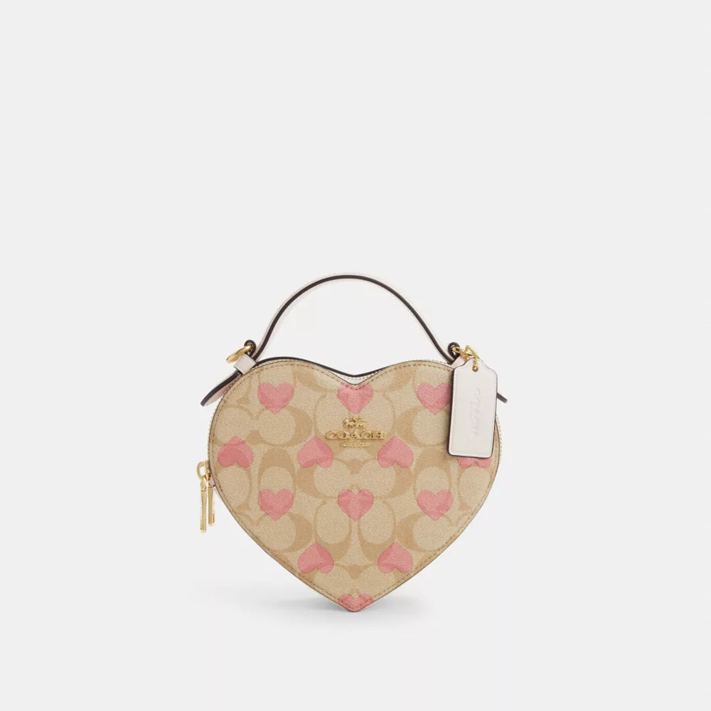 Cotthhach Heart Crossbody In Signature Canvas With Heart Print