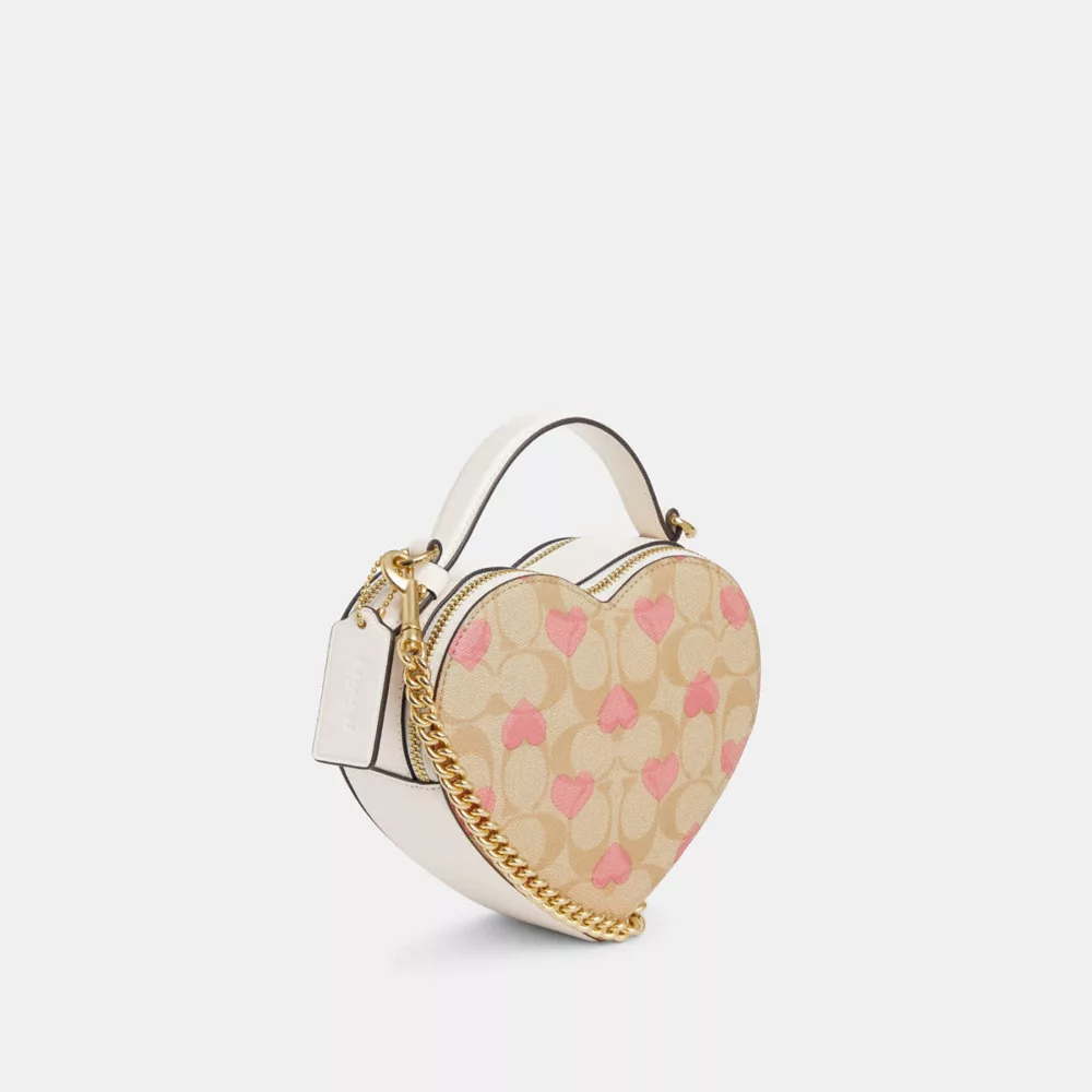 Cotthhach Heart Crossbody In Signature Canvas With Heart Print