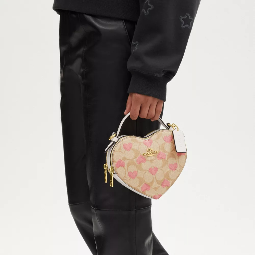 Cotthhach Heart Crossbody In Signature Canvas With Heart Print