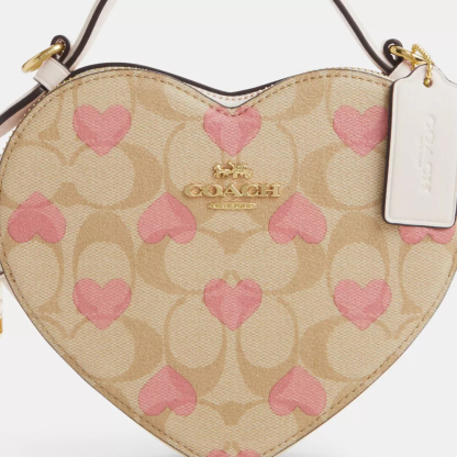 Cotthhach Heart Crossbody In Signature Canvas With Heart Print