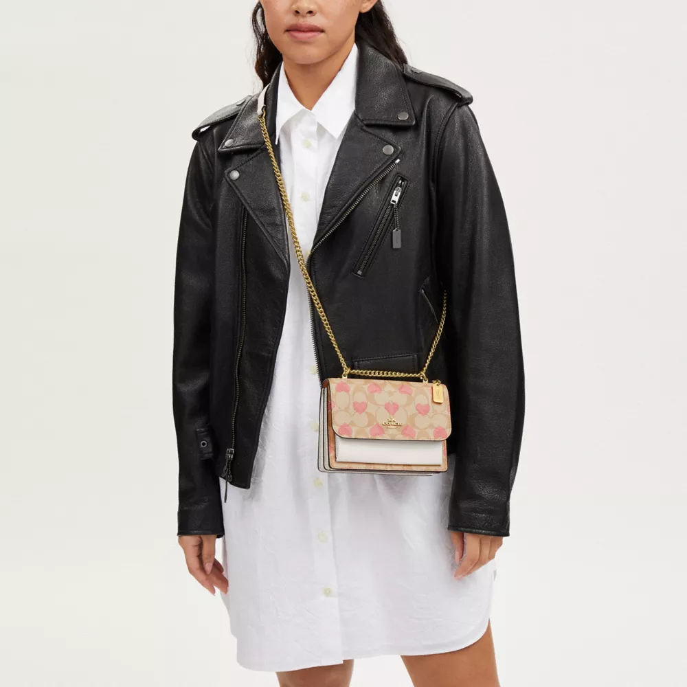 Cotthhach Mini Klare Crossbody In Signature Canvas With Heart Print
