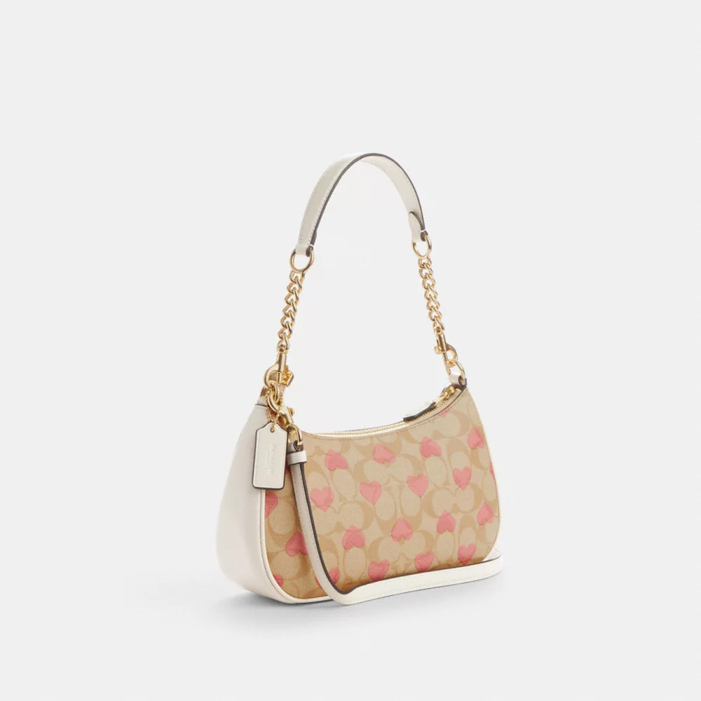 Cotthhach Teri Shoulder Bag In Signature Canvas With Heart Print