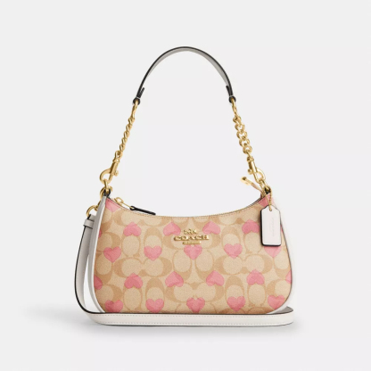 Cotthhach Teri Shoulder Bag In Signature Canvas With Heart Print