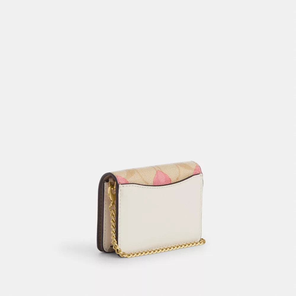 Cotthhach Boxed Mini Wallet On A Chain In Signature Canvas With Heart Print