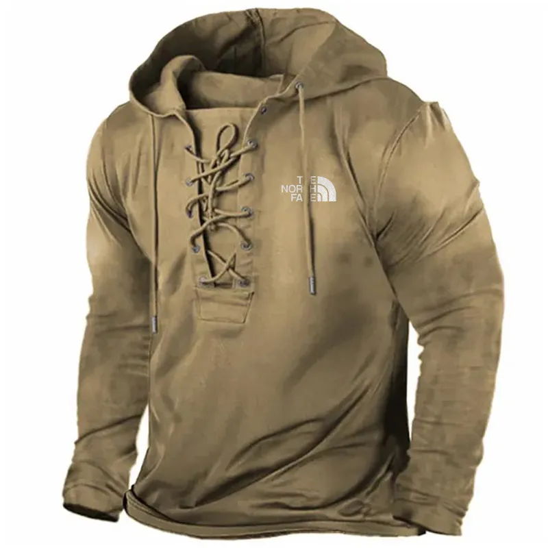 Men's Vintage Outdoor Lace Up Hooded