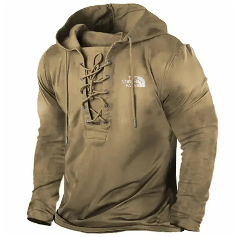Men's Vintage Outdoor Lace Up Hooded