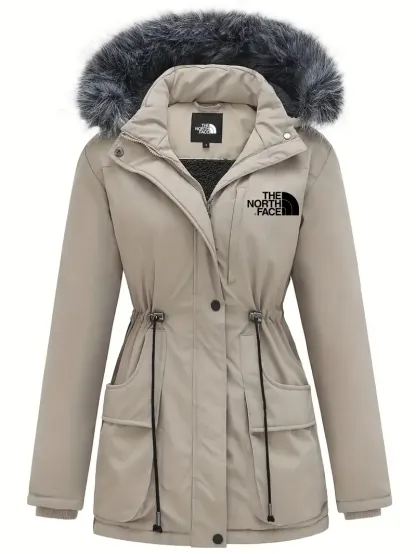 Veste à capuche élégante à manches longues et bordure bouffante