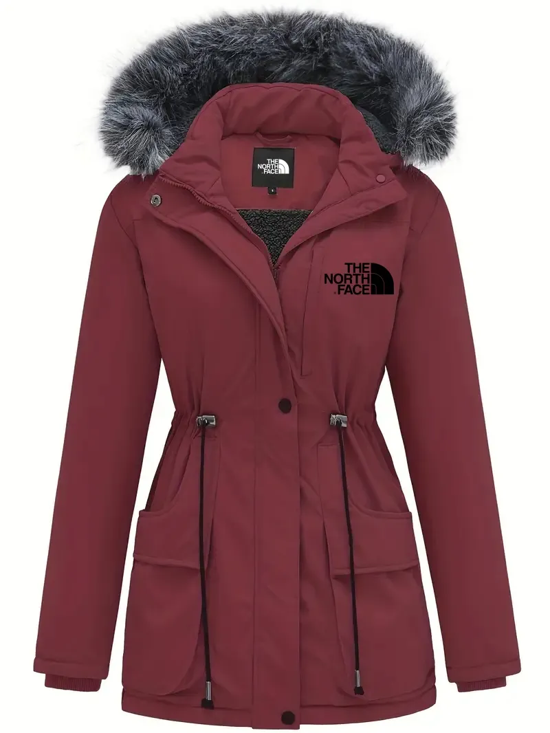 Veste à capuche élégante à manches longues et bordure bouffante