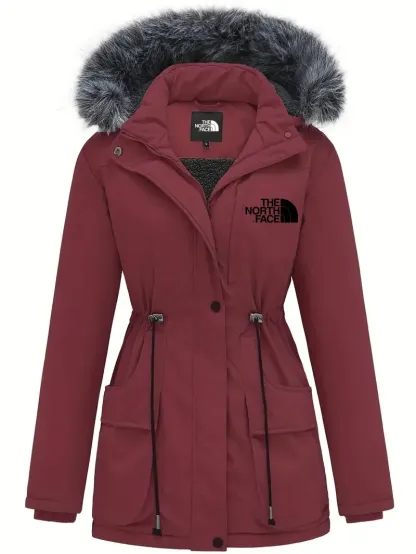 Veste à capuche élégante à manches longues et bordure bouffante