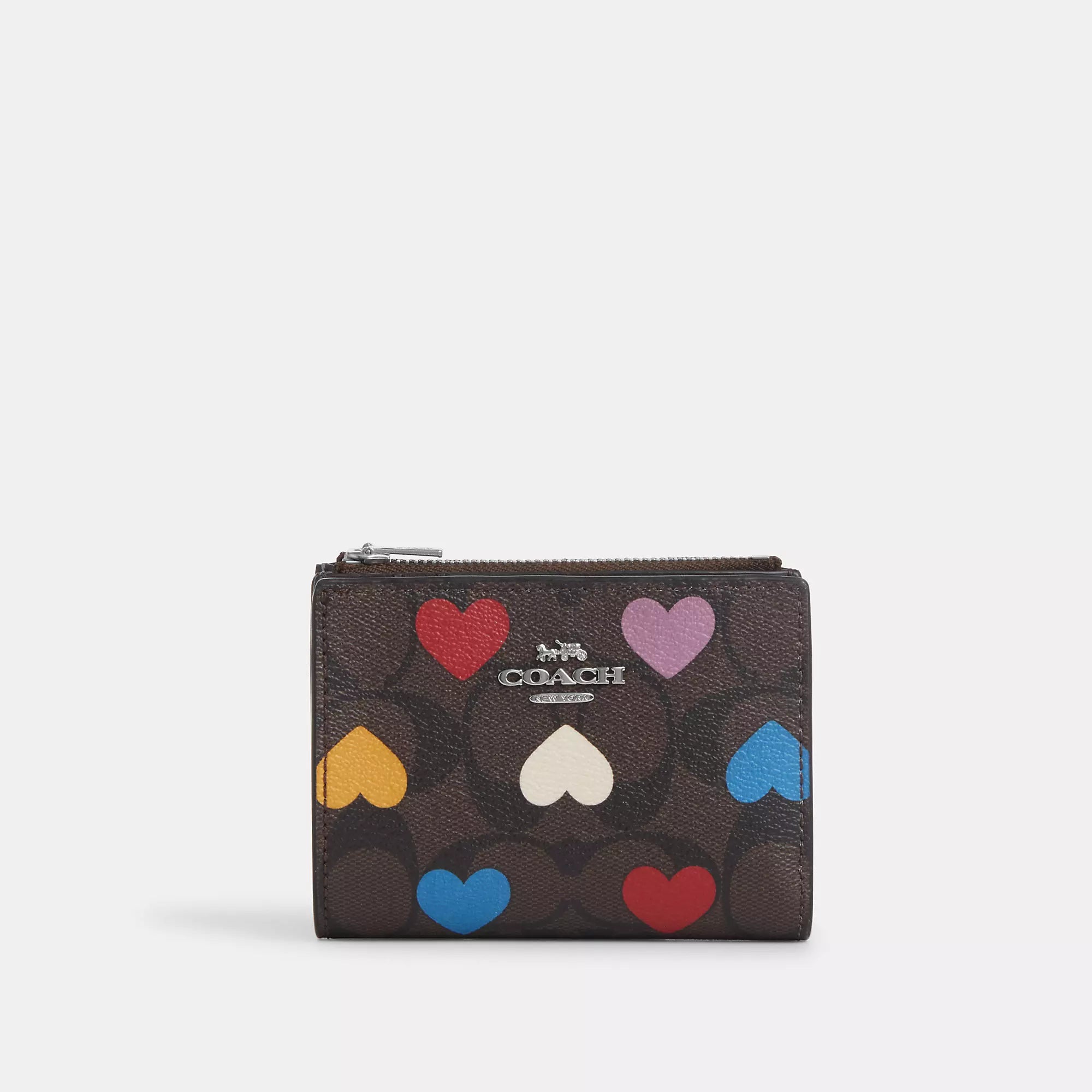 Cotthhach Outlet Bifold Wallet In Signature Canvas With Heart Print