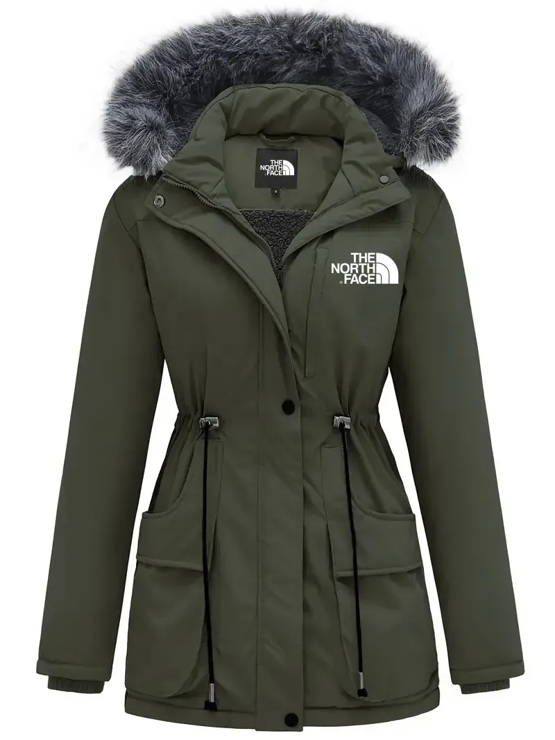 Veste à capuche élégante à manches longues et bordure bouffante