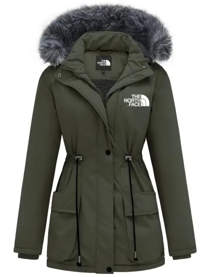 Veste à capuche élégante à manches longues et bordure bouffante