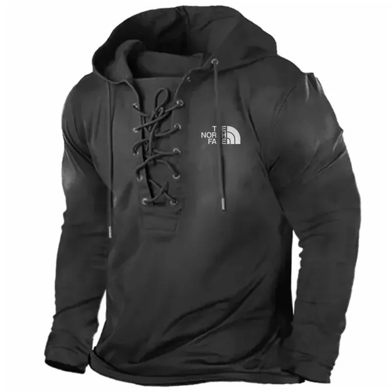 Sweat capuche vintage lacets pour homme