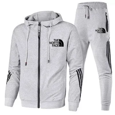 Sweat �� capuche zipp�� tendance + pantalon de sport tendance