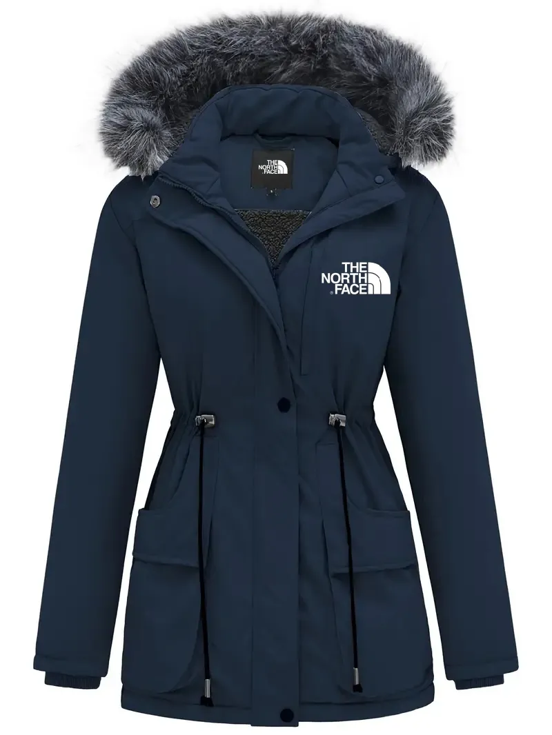 Veste à capuche élégante à manches longues et bordure bouffante