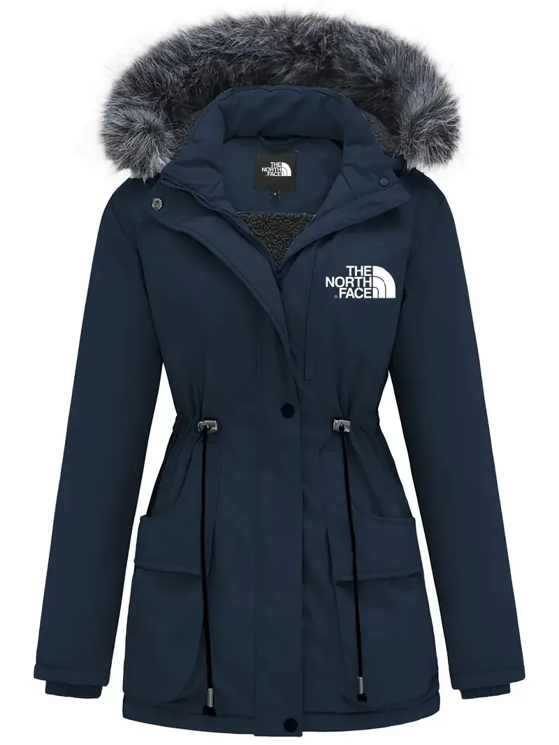 Veste à capuche élégante à manches longues et bordure bouffante