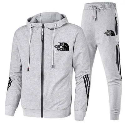Sweat �� capuche zipp�� tendance + pantalon de sport tendance