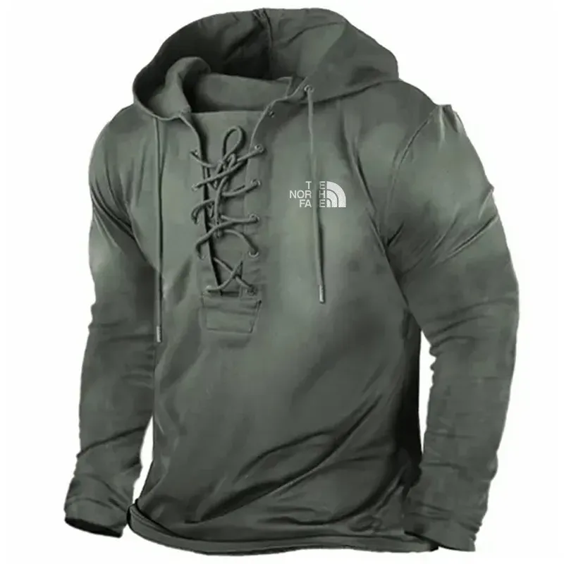 Men's Vintage Outdoor Lace Up Hooded