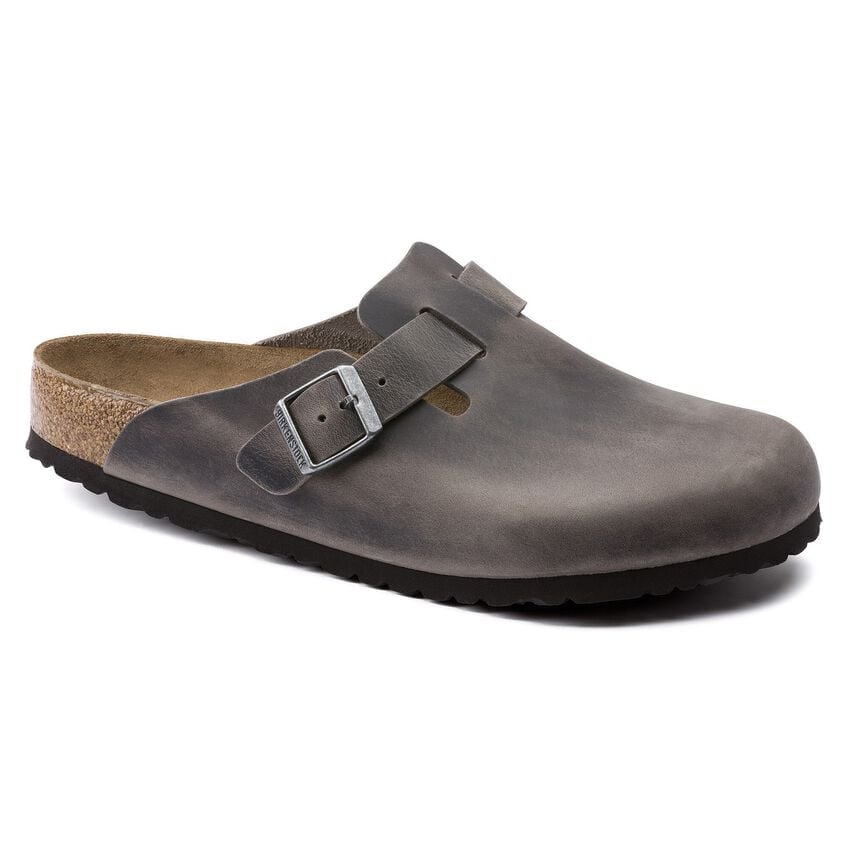 Boston Soft Footbed Oiled Leather - Iron