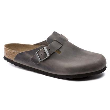 Boston Soft Footbed Oiled Leather - Iron