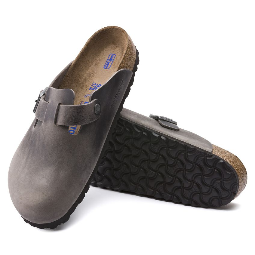 Boston Soft Footbed Oiled Leather - Iron