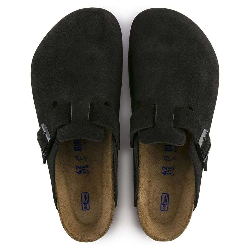 Boston Soft Footbed Suede Leather - Black