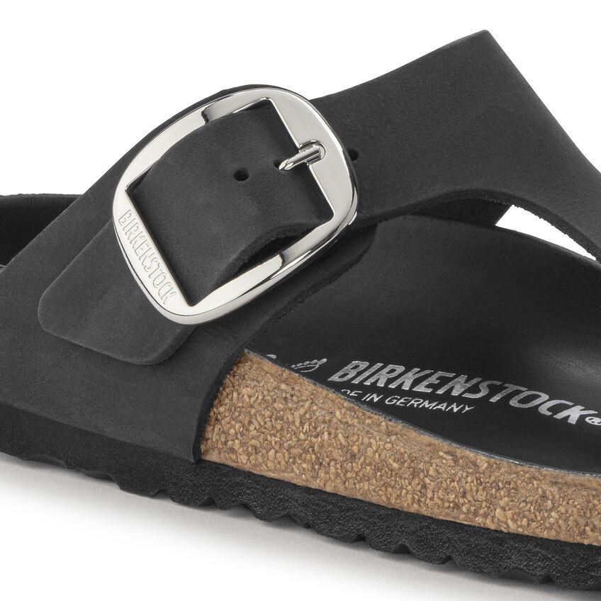 Gizeh Big Buckle Oiled Leather - Black
