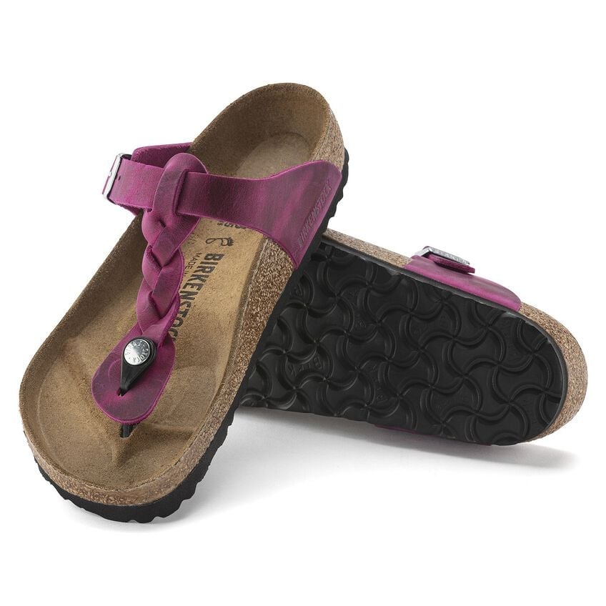 Gizeh Braided Oiled Leather - Festival Fuchsia