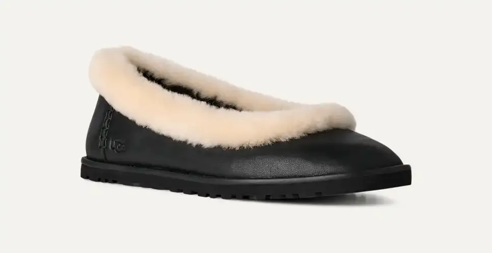 UtthhGG Women's Zora Leather Ballet Flat