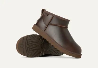 UtthhGG Men's Classic Ultra Mini Leather Regen