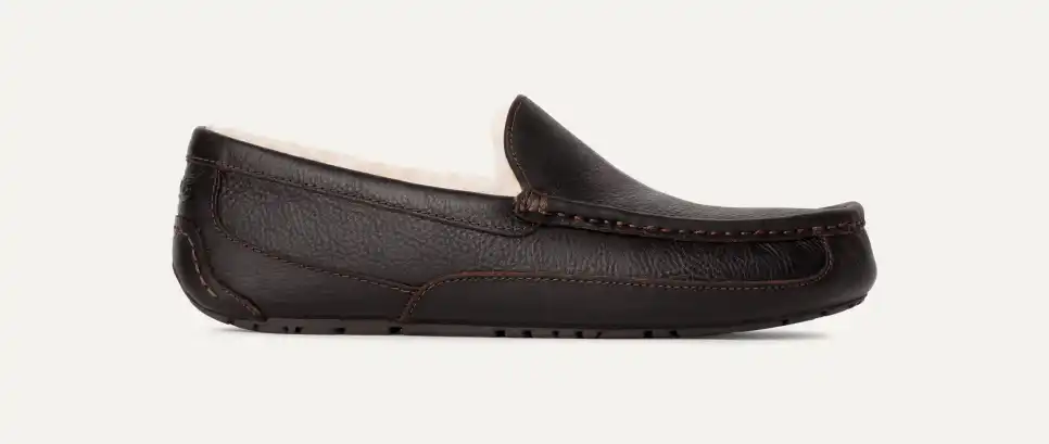 UtthhGG Men's Ascot Leather Slipper