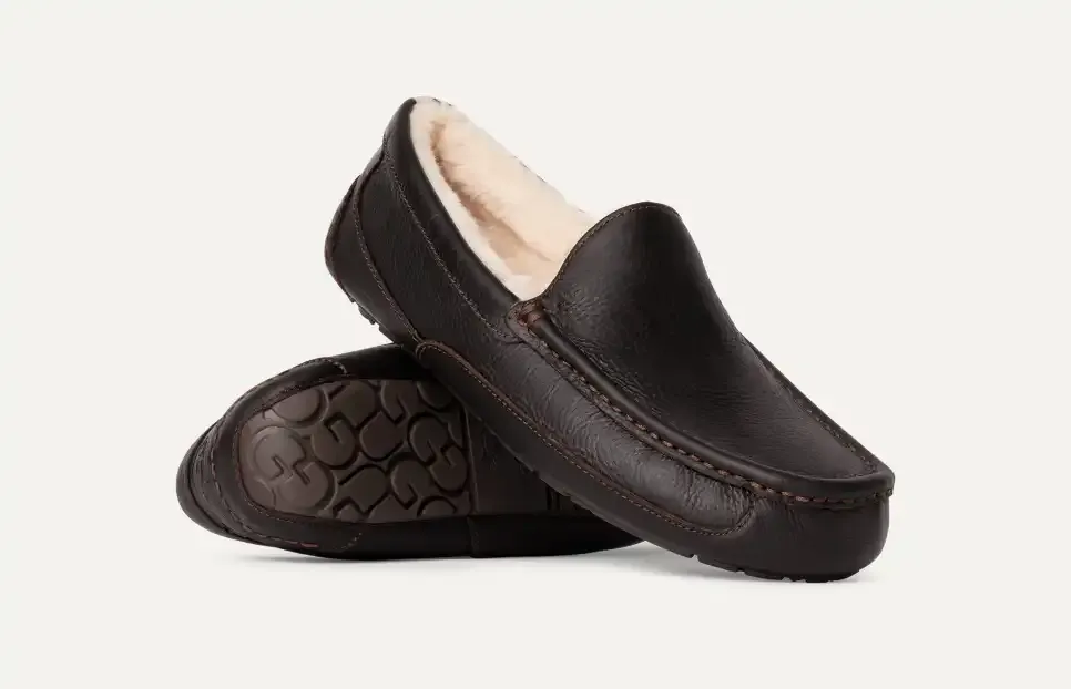 UtthhGG Men's Ascot Leather Slipper