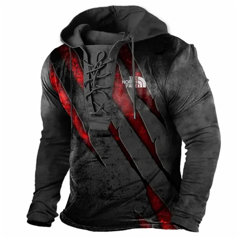 Men's Vintage Outdoor Lace Up Hooded
