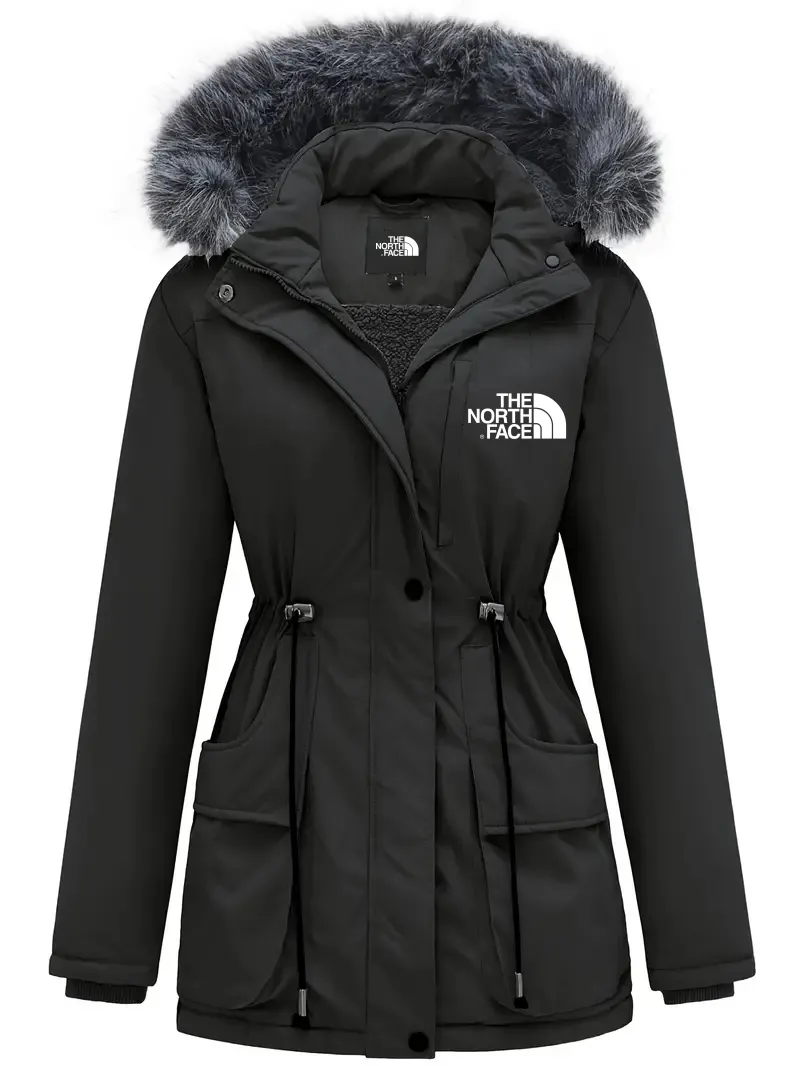 Veste à capuche élégante à manches longues et bordure bouffante