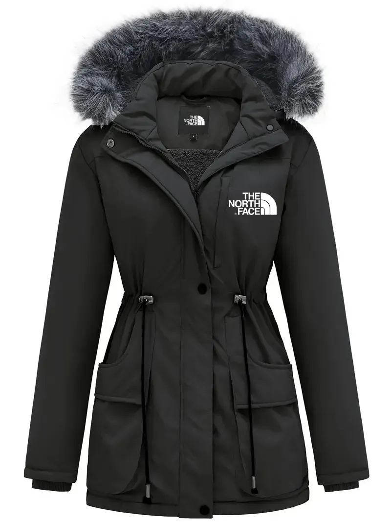 Veste à capuche élégante à manches longues et bordure bouffante