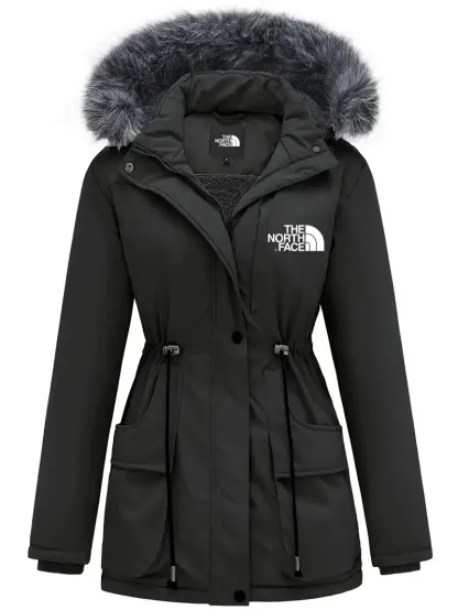 Veste à capuche élégante à manches longues et bordure bouffante