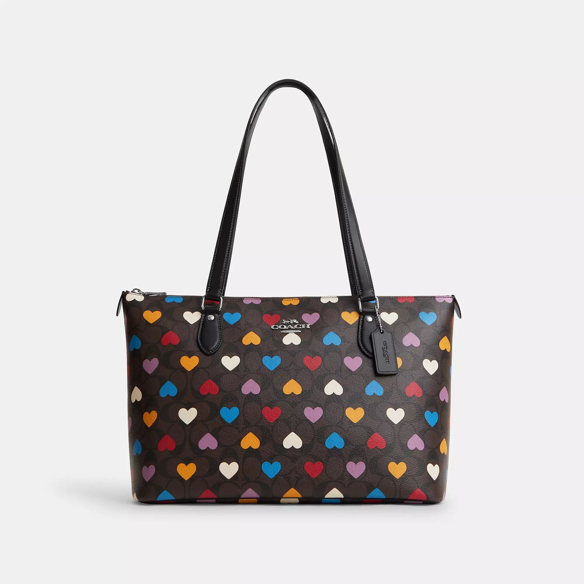 Cotthhach Outlet Gallery Tote In Signature Canvas With Heart Print