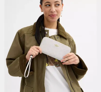 Cotthhach Long Zip Around Wallet In Signature Canvas
