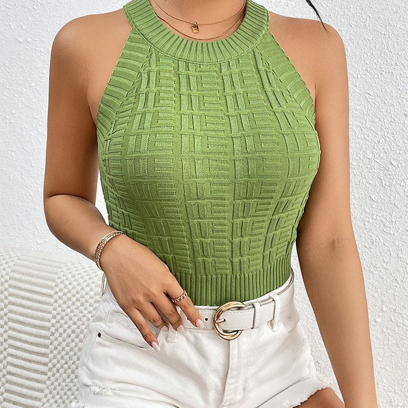 Summer sexy backless halter top
