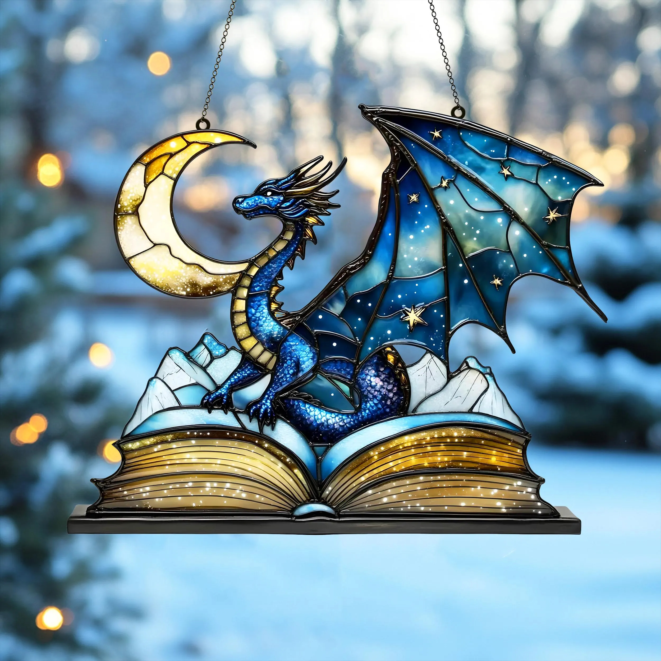 Celestial Dragon & Moon Suncatcher (8 inches)